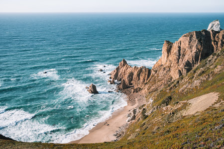 Cape Roca in Sintra, Portugal - the westernmost point of Europeの写真素材
