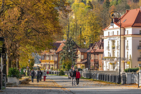 Wooden architecture of Krynica-Zdroj, Poland.のeditorial素材