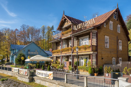 Wooden architecture of Krynica-Zdroj, Poland.のeditorial素材