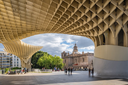 Metropol Parasol in Plaza de la Encarnacion in Sevilla, Spainのeditorial素材