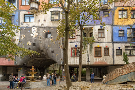 Hundertwasser house in Vienna, Austriaのeditorial素材
