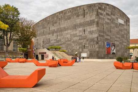 Museums Quartier square in Vienna, Austriaのeditorial素材