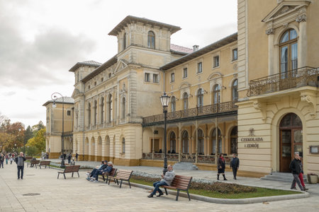 Historic architecture of Krynica-Zdroj, Poland.のeditorial素材