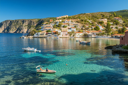 Picturesque Assos town on Kefalonia island, Ionian sea, Greece.のeditorial素材