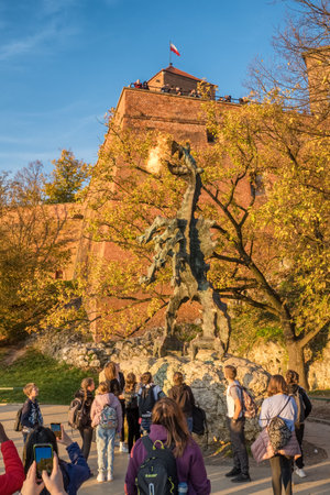 Wawel dragon in Krakow Poland, Europe.のeditorial素材