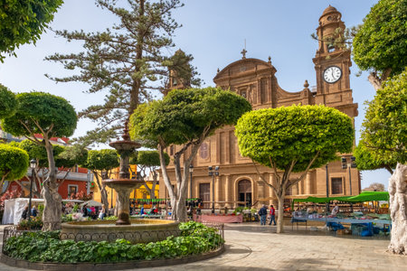Parroquia de Santiago Apostol catholic church in Galdar town, Gran Canaria island, Spainのeditorial素材