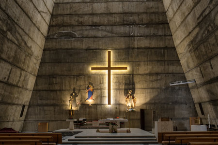 Interior of Church of the Holy Heart of Jesus in Podgoricaのeditorial素材