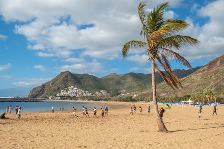 Las Teresitas beach near San Andres town in Tenerife, Canary Islands, Spain.のeditorial素材