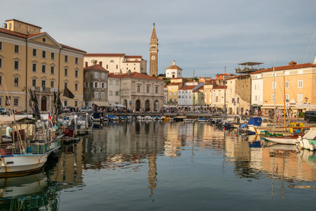 Cityscape of the Piran old town in Slovenia