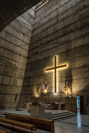 Interior of Church of the Holy Heart of Jesus in Podgoricaのeditorial素材