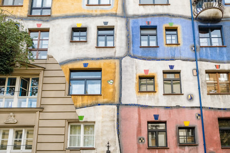 Hundertwasser house in Vienna, Austriaのeditorial素材
