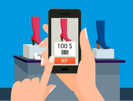 Buying on-line shopのイラスト素材
