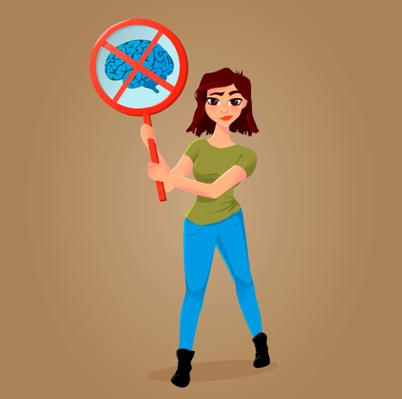 Girls with symbolのイラスト素材