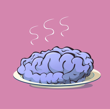 Melt brains on the plateのイラスト素材