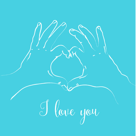 Hand's heart.Valentine cardのイラスト素材