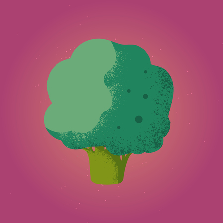 Retro card broccoliのイラスト素材