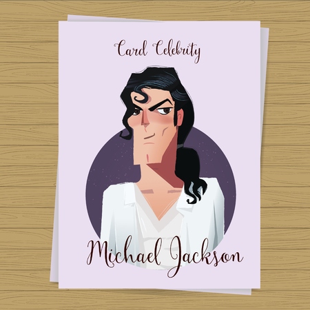 Michael Jackson drawing postcard. Cartoonのイラスト素材