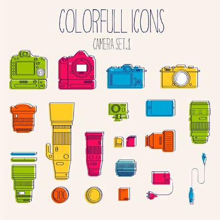 Photo colorful icon. Mood setのイラスト素材