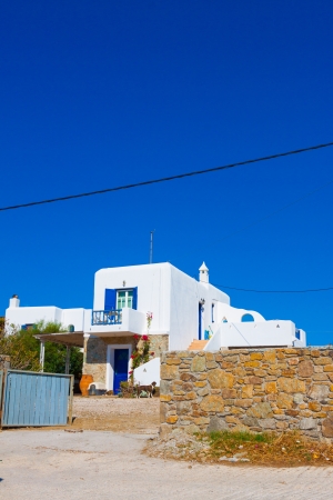 Beautiful street view at Mykonos isalnd Greece Cycladesの写真素材