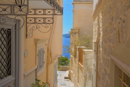 Greece Syros, traditional architecture in main capitol Greece Cyclades islandsの写真素材
