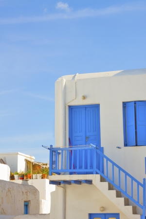 Greece, traditional view by street in  Mykonos capitolのeditorial素材