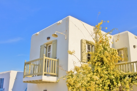 Greece, traditional view by street in  Mykonos capitolのeditorial素材