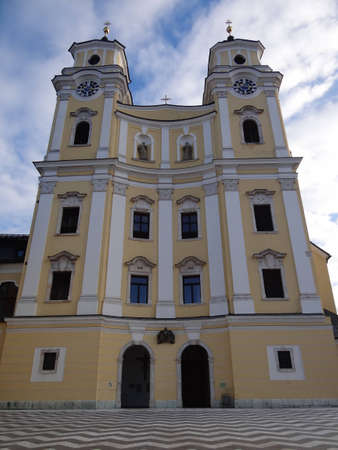 The Basilica church in Mondsee, Austriaの写真素材