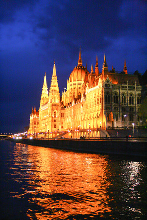 Budapest Parliament at nightのeditorial素材