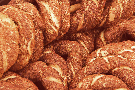 Turkish bagel bread called Simit in Istanbul. Turkey