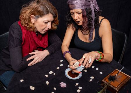Turkish Coffee  and Fortune Telling lady. visit a fortune tellerの写真素材