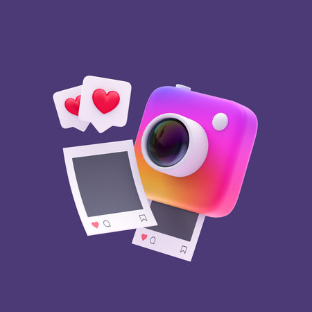 3d simple rainbow snapshot camera with white lens.の写真素材