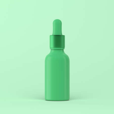 Simple pipette bottle 3d illustration on pastel bacjground foe medical and beauty. Minimal concept.の写真素材