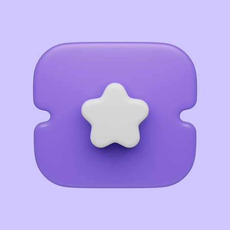 3d simple ticket with star icon isolated illustration on pastel red background. Hight quality realistic 3d renderの写真素材