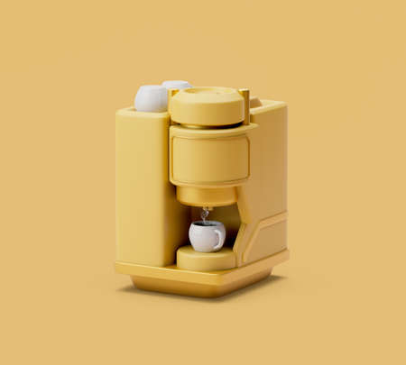 Simple automatic coffee machine with a cup of coffee 3d render illustration.の写真素材