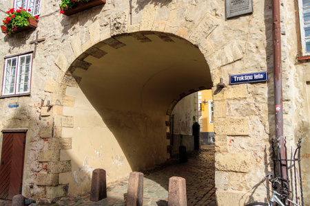 The Swedish Gate is a cultural monument, an architectural complex on Tornja Street in Riga, Latvia.の写真素材