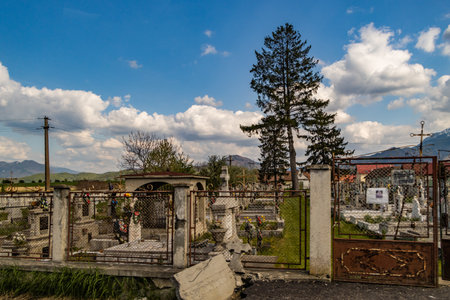 Zarnesti, Romania. The town in Zarnesti in Brasov county,cemetery.の写真素材