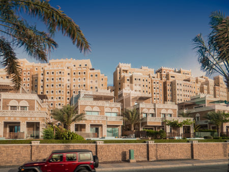 Dubai, UAE. Residential buildings on Palm Jumeirah island.の写真素材