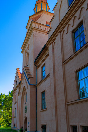 Edole. Edole Bishop's Castle. The castle is located on top of a steep slope on the left bank of the Vanka River.の写真素材