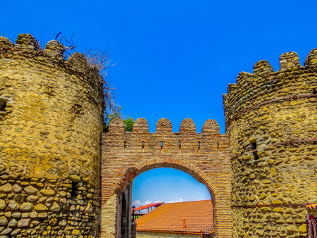 Gate of Sighnaghi city wall. It is City of Love in Georgia, with many couples visiting it just to...