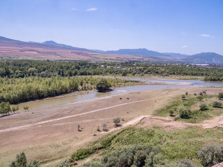 Uplistsikhe is an ancient rock hewn town near Gori in Shida Kartli region of Georgiaの写真素材