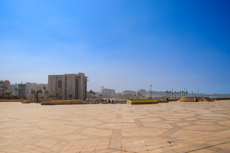 Casablanca, Morocco - View of the administrative building of the Hassan II Mosque. It should be dealing with the maintenance, care and ennoblement of the mosque and its areas.の写真素材