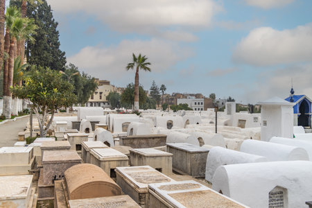 The historical Jewish cemetery of The Ibn Danan Synagogue (from the 17th century), located in the Jewish district in Fez, Morocco, Africa.の写真素材