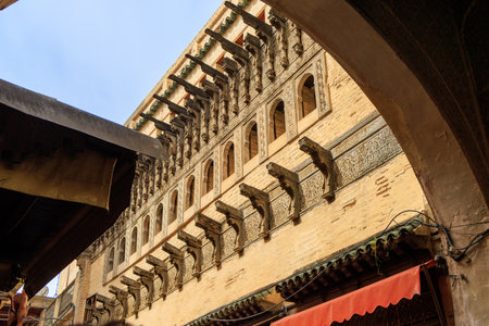 Famous water clock Dar Al-Magana in the medina of Fes, a former old engineering masterpiece. Moroccoの写真素材