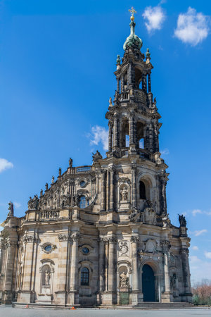 Hofkirche or Cathedral of Holy Trinity - baroque church in Dresden, Sachsen, Germanyの写真素材