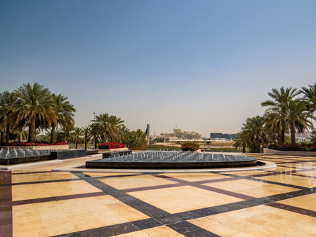 Fountain at Sheikh Zayed Grand Mosque located in Abu Dhabi - capital city of United Arab Emirates. It is the largest mosque in UAE.の写真素材