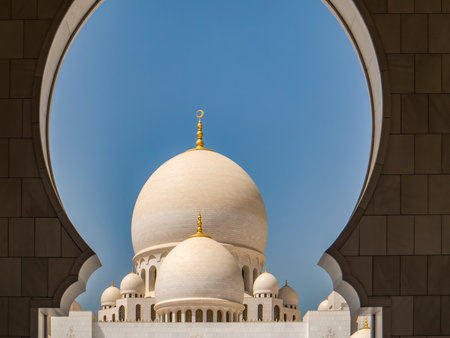 Abu Dhabi. Sheikh Zayed mosque in Abu Dabi, UAE. Sheikh Zayed mosque is the largest in UAE.の写真素材