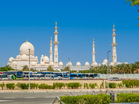 Abu Dhabi. Sheikh Zayed mosque in Abu Dabi, UAE. Sheikh Zayed mosque is the largest in UAE.の写真素材