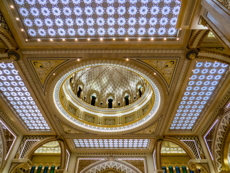 Abu Dhabi, UAE. Qasr Al Watan, Presidential Palace Indoors, United Arab Emiratesの写真素材