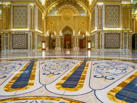 Abu Dhabi, UAE. Qasr Al Watan, Presidential Palace Indoors, United Arab Emiratesの写真素材