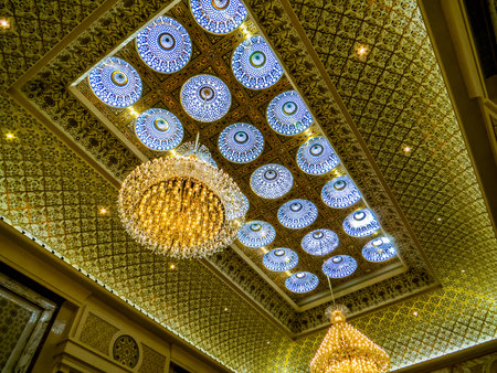 Abu Dhabi, UAE. Qasr Al Watan, Presidential Palace Indoors, United Arab Emiratesの写真素材